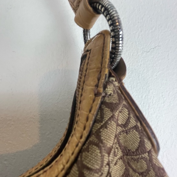 Brighton Canvas And Leather Trim Shoulder Bag GUC - Picture 5 of 12